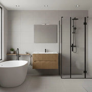 Composizione mobile bagno sospeso con cassetti cm 70 cannettato mod. STICK - Rovere Chiaro