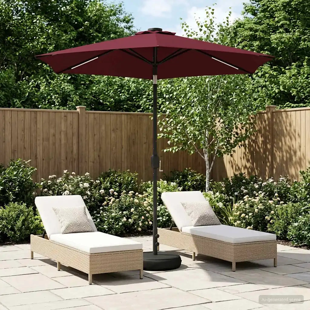Parasol da Giardino con Luci LED 230 x 230 cm Poliestere 42036253