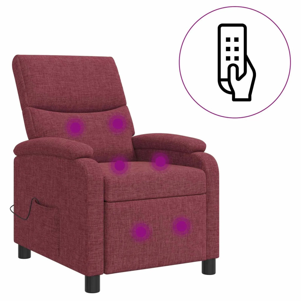 Divano Sedia-Poltrona Massaggiante Rosso Vino Tessuto 396380