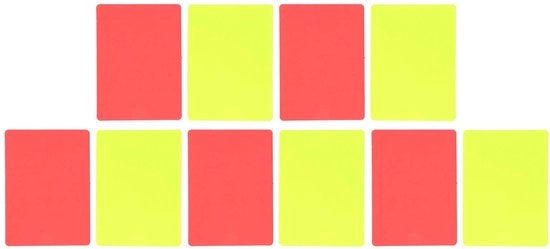 Set di Carte di ammonimento per arbitri da calcio da 5 pezzi - Carte di ammonimento rosse e gialle - Carte di ammonimento per sport - Carte di ammonimento per arbitri - Qualità alta - Per sport all'aperto - Carte di ammonimento per arbitri