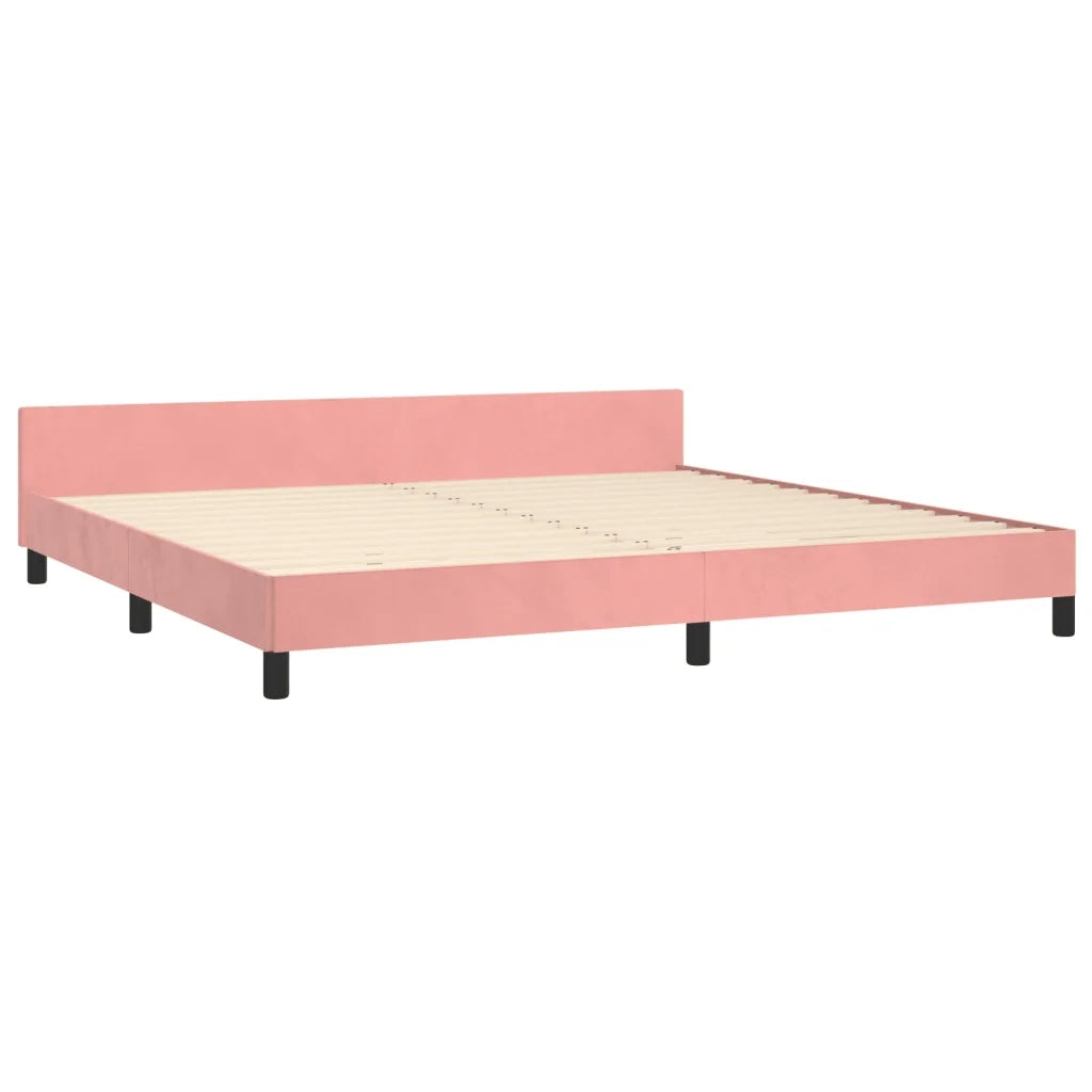 Giroletto con Testiera Rosa 200x200 cm in Velluto 3126024