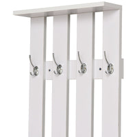 Mobile Ingresso con Scarpiera e Appendiabiti in Legno Bianco Opaco 100x32x187 cm