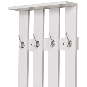 Mobile Ingresso con Scarpiera e Appendiabiti in Legno Bianco Opaco 100x32x187 cm