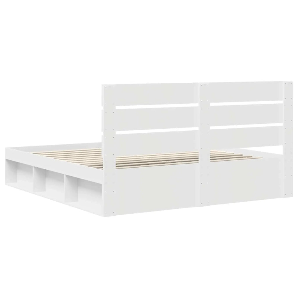 Struttura del letto Bianco 200 x 200 cm Pino massello