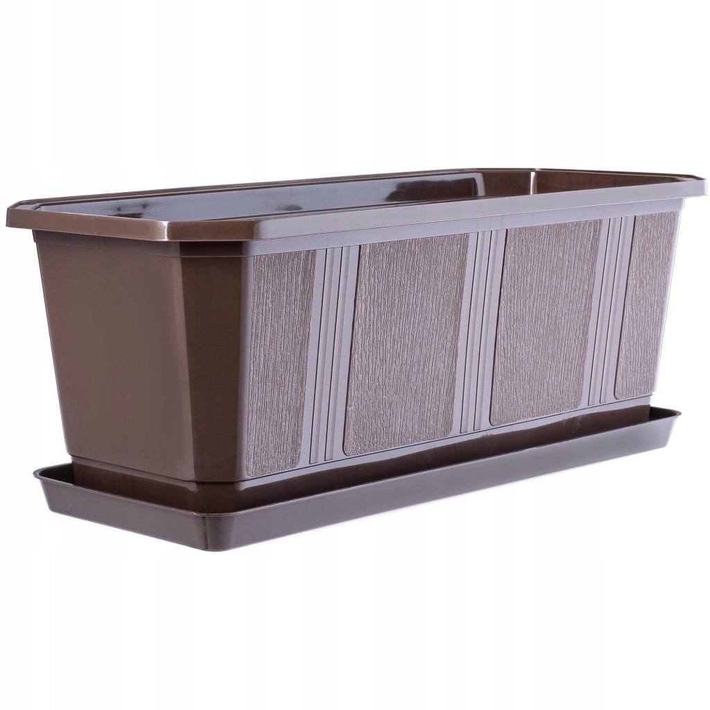 Vaso da fiori per balcone KADAX da 40 cm con supporto e balaustra.