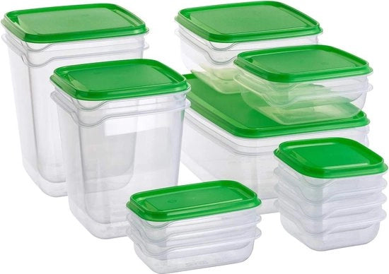 Set di 17 contenitori con coperchi - Scatole di stoccaggio per la cucina