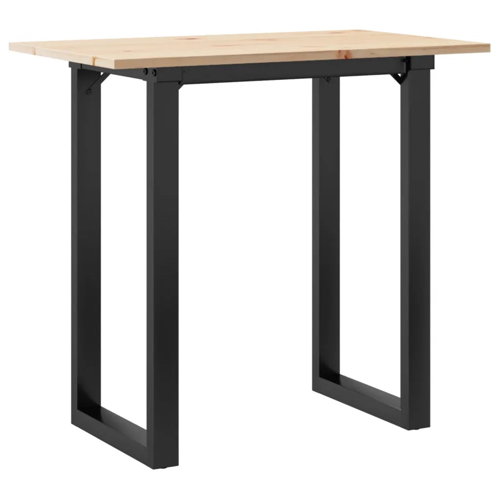 Tavolo da Pranzo Telaio a O 80x50x75,5 cm Legno Pino e Acciaio