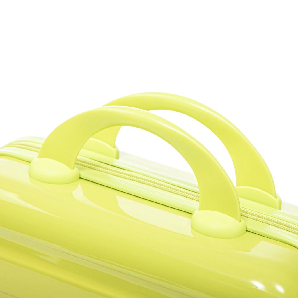 Set valigie rigide 20" e 14" con lucchetto a combinazione e beauty case verde