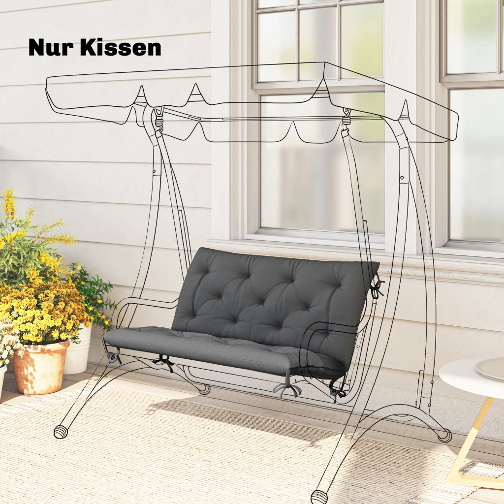 Cuscino per Panchina e Sedia a Dondolo ¨C Zephmum ¨C 100x98x8 cm Grigio Scuro