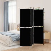 Divisorio Ambienti | Divider per stanze | Paravento a 3 Pannelli Nero 150x180 cm in Tessuto
