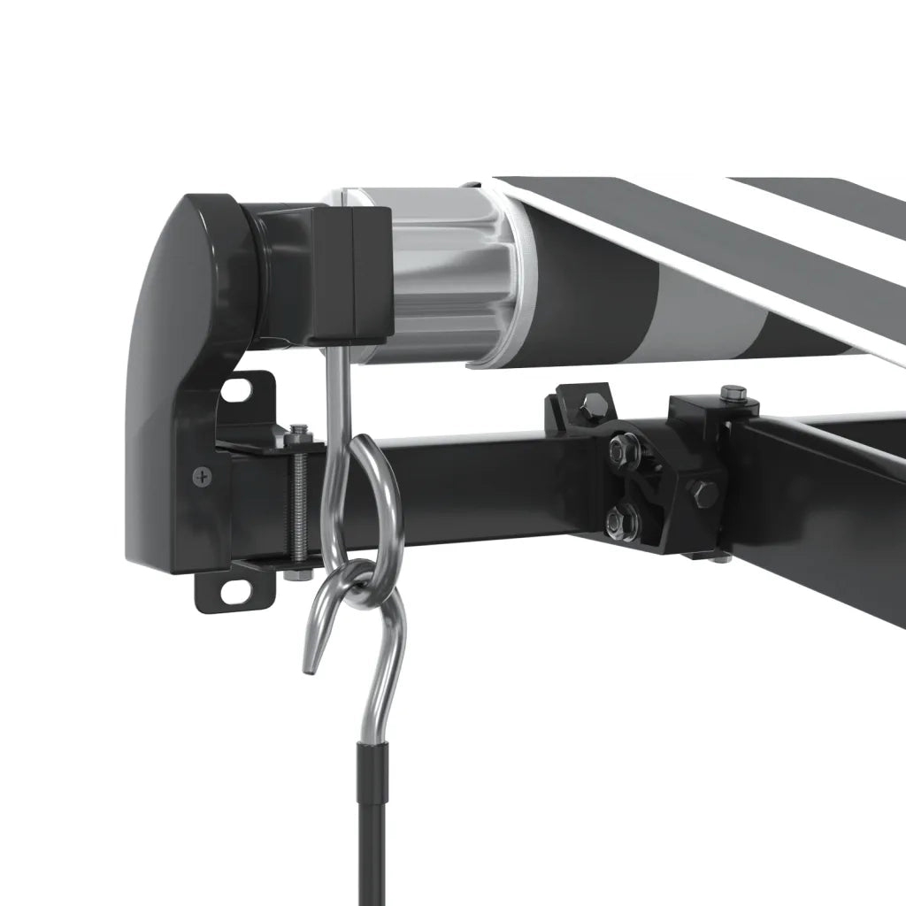vidaXL Tenda da Sole Retrattile Manuale Antracite e Bianco 500x350 cm