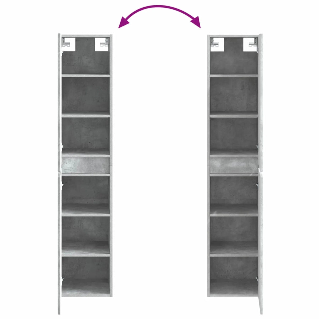 Mobiletto da Bagno a Muro Grigio Cemento 33 x 34,5 x 160 cm 890645