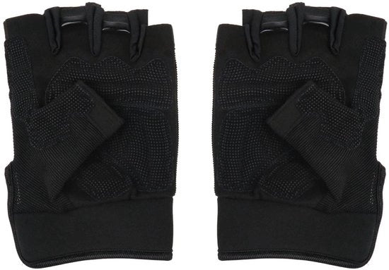 Manopole da moto senza dita - Fietshandschoenen - Antislip e imbottite - Nero - Manopole da esterno - Manopole a metà dita - Semi-manopole