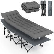 Letto Pieghevole da Campeggio con Materasso ¨C zephmum ¨C Grigio Scuro 186x68x37 cm