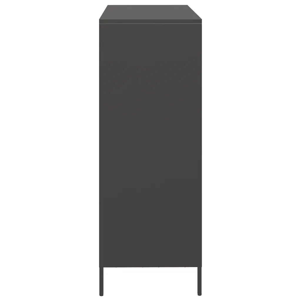 Credenza | Madia | Buffet da pranzo | Armadio da pranzo Nera 101,5x39x103,5 cm in Acciaio
