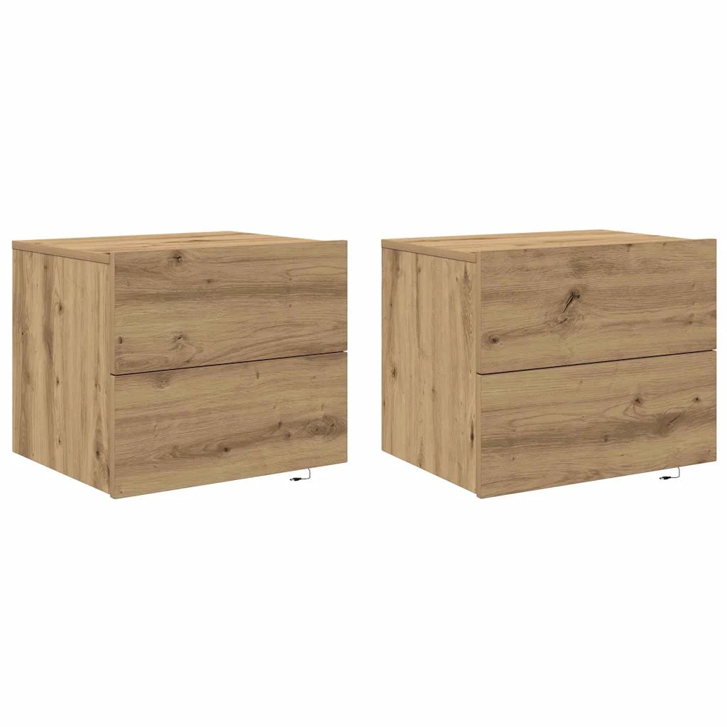 Armadio da Notte 2 pcs Rovere artigianale 50 x 39 x 41 cm 863075