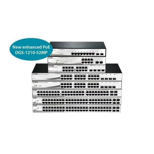 D-link dgs-1210-10p gestito l2 gigabit ethernet (10/100/1000) supporto power over ethernet (poe) 1u nero