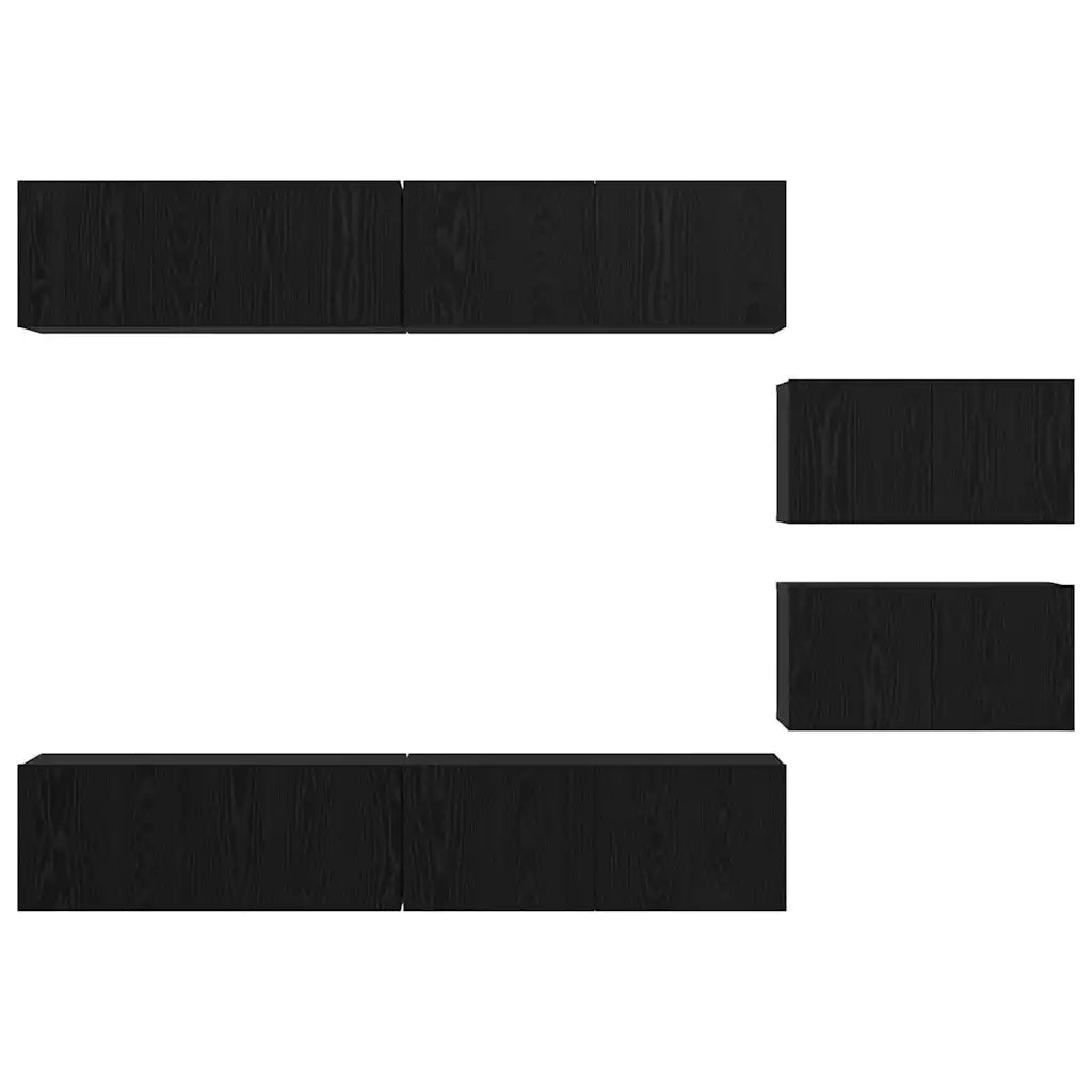 Set mobile TV 6 pcs Rovere Nero Legno multistrato 3393160