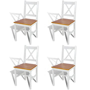 Sedie da Pranzo 4 pz Bianche in Legno di Pino cod mxl 14424