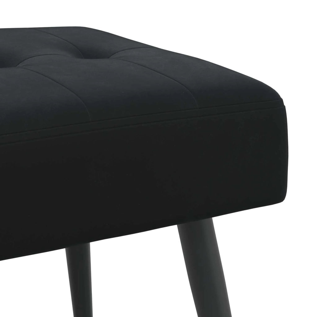Panchina con bottoni imbottiti Nero 60 x 40 x 45 cm Velluto 42038507