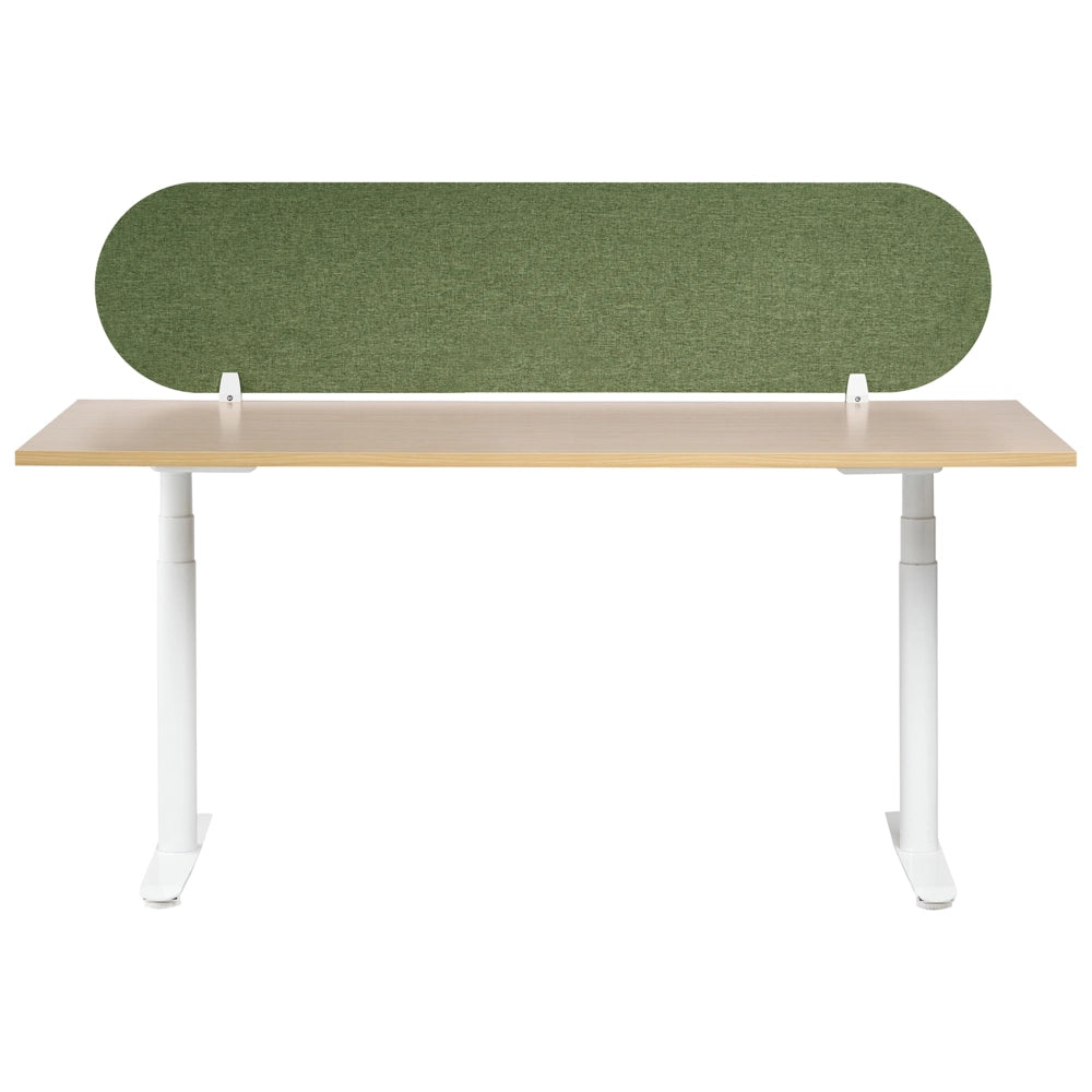 Pannello divisorio verde in tessuto PET Board 160 x 40 cm Schermo acustico Morsetti di montaggio modulari Casa Ufficio