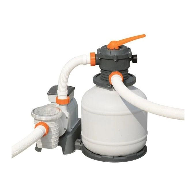 Bestway 58499 Flowclear Pompa Filtro a Sabbia per Piscine Fuori Terra 8327 L-h 280 W Valvola 6 Funzioni Timer Integrato