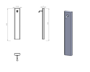 Fontana da Giardino Design a Colonna Ovale Rubinetto in Ottone Senza Base Antracite