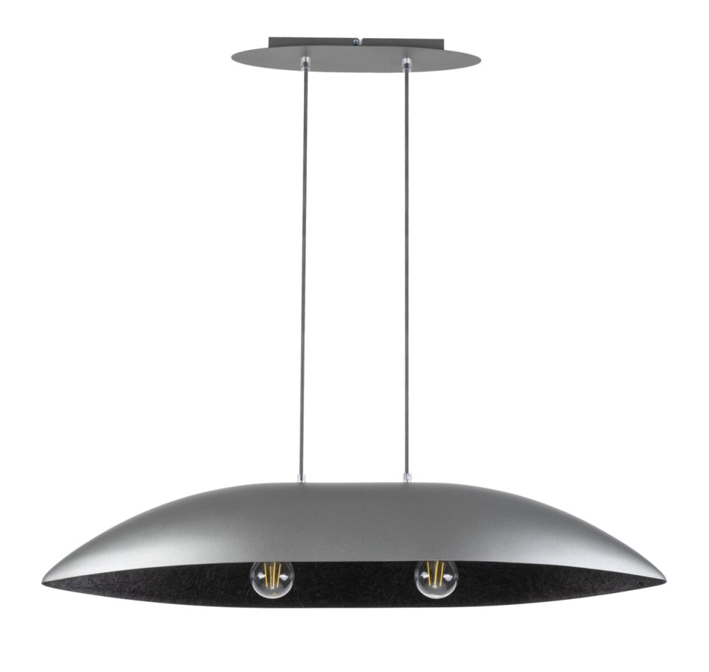 Lampada a sospensione Gondola argento/nero 2xE27 Sigma