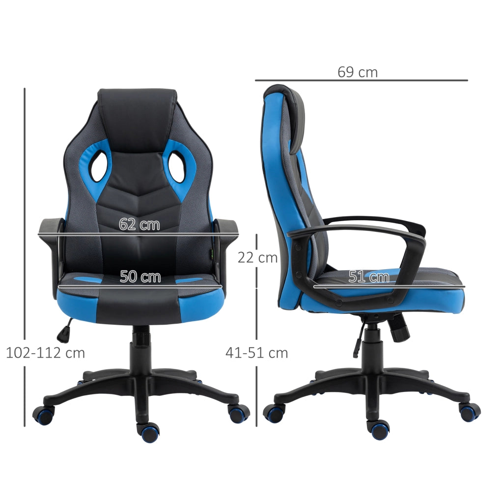 Sedia da Gaming Poltrona da Ufficio Girevole con Rotelle in Similpelle