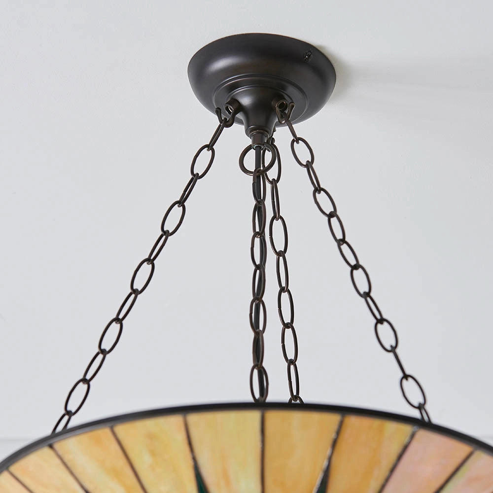 Lampada a sospensione Tiffany Dark Star vetro 3xE27