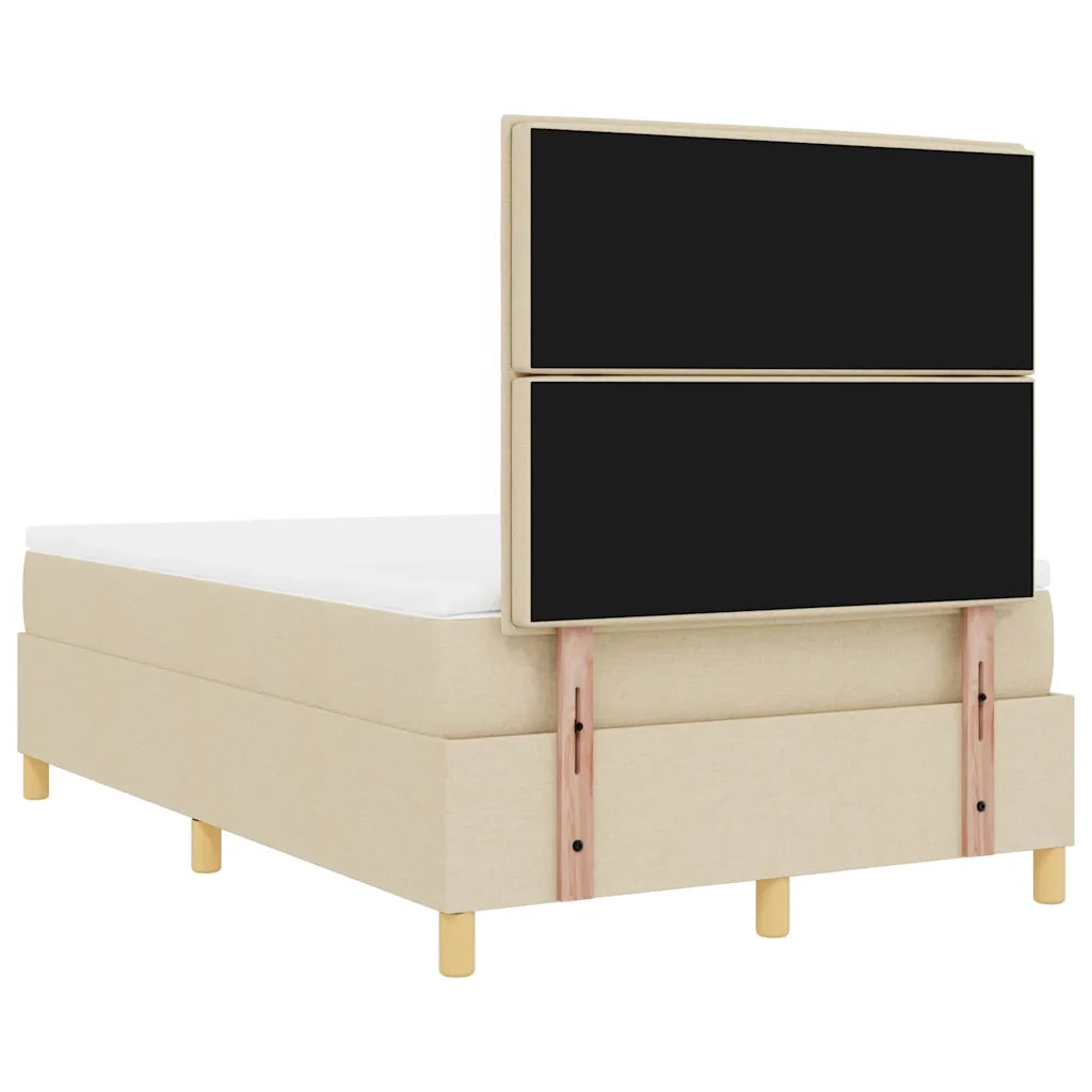 Letto a Sorgente LED con materasso Crema 120 x 200 cm Tessuto 3343017