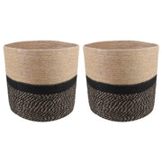 Set di Vasi per Piante 2 pcs Naturale e Nero Ø 28 x 28 cm 42012244