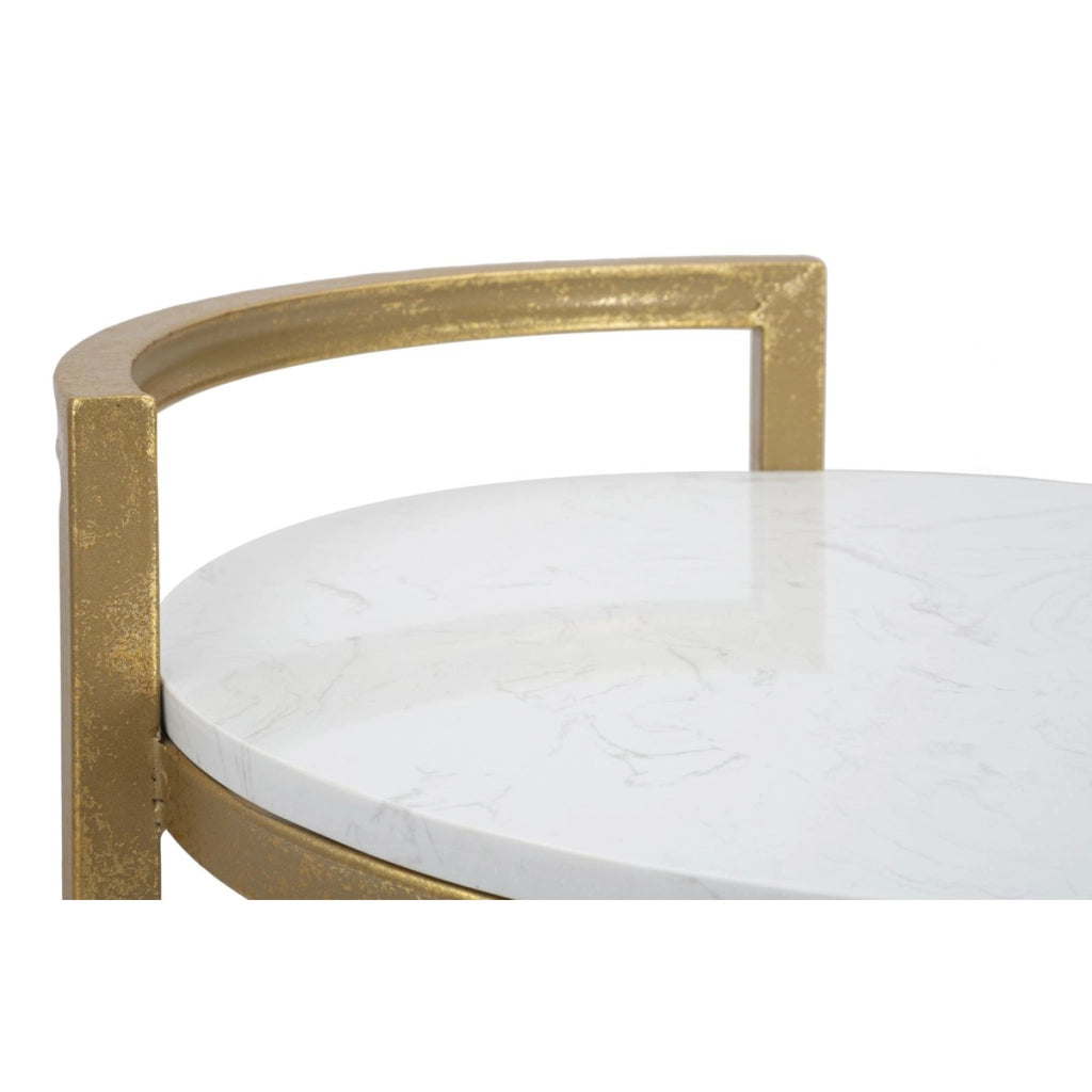 Tavolino VKH531, Bianco, Marmo, 40,5x40,5x50,5 cm
