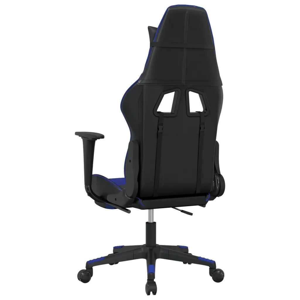 Sedia da Gaming | Sedia da e-sports con Poggiapiedi Nero e Blu in Similpelle