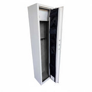 Armadio Blindato Portafucili In Acciaio Per Armi Con Tesoretto Serratura Digitale E Chiave Tasca Porta Oggetti Cassaforte Sicura 145 X 25 X 20 Cm 2 Posti Bianco Frassinato
