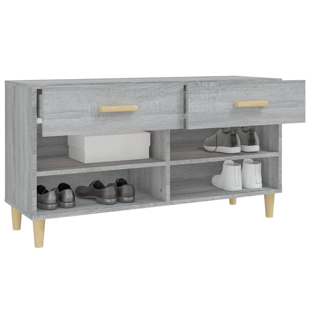 Scarpiera-Scaffale per scarpe Grigio Sonoma 102x35x55 cm in Legno Multistrato 838707