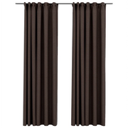 Tende Oscuranti | Tende Blackout con Ganci Effetto Lino 2 pz Talpa 140x225 cm