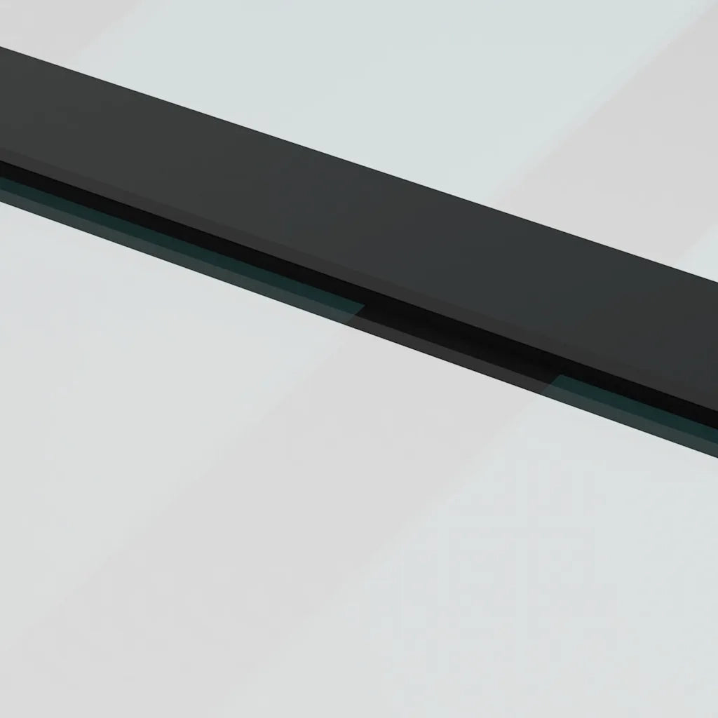 Porta Scorrevole con Ferramenta Nera 90x205 cm in Vetro ESG 3375938