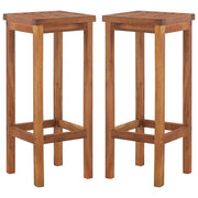 Set di due sgabelli da bar di design seduta a sedia legno massello di acacia 1202048