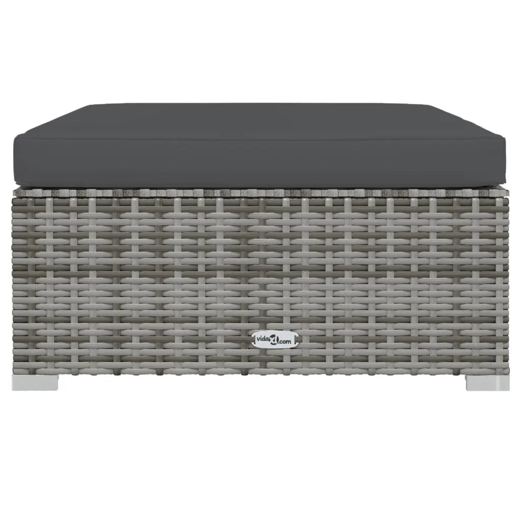 Set Divani da Giardino 8 pz con Cuscini in Polyrattan Grigio 3101853