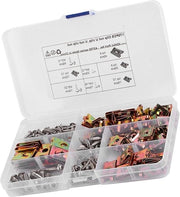 Assortimento di clip U e viti per auto - clip U per carrosserie in acciaio - clip di fissaggio per pannelli di carrozzeria.