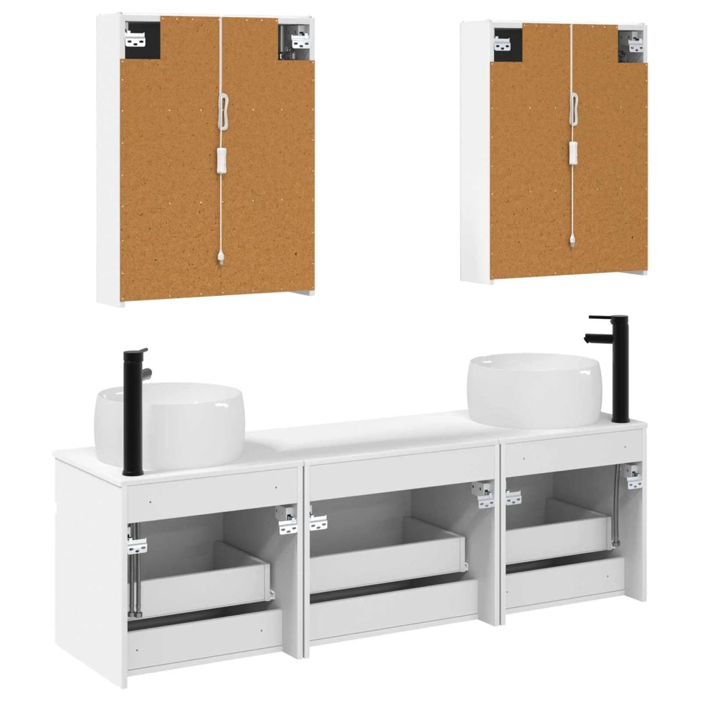 Set di Armadi da Bagno 5 pcs Bianco 53 x 15,5 x 70 cm 3406647