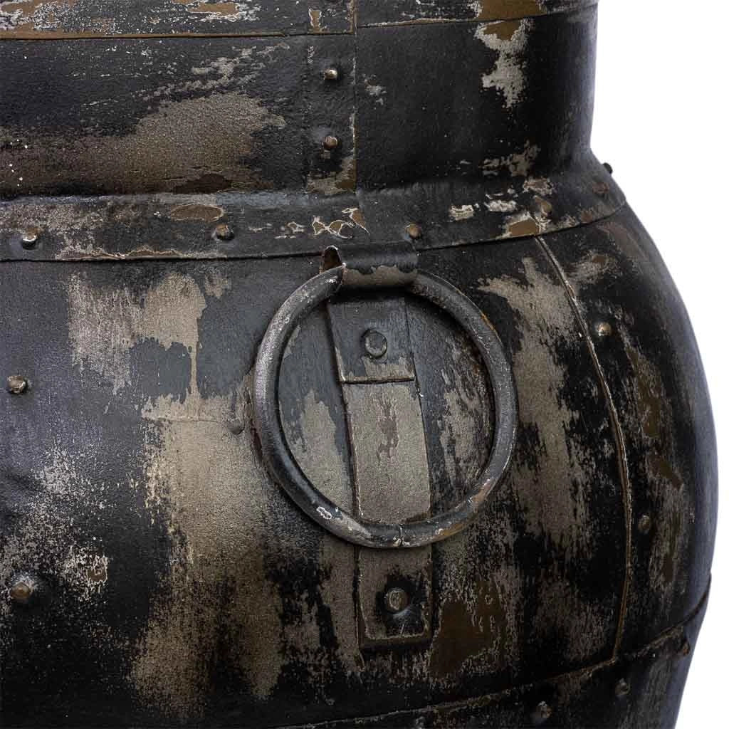 Vaso in metallo nero invecchiato 45x45x57