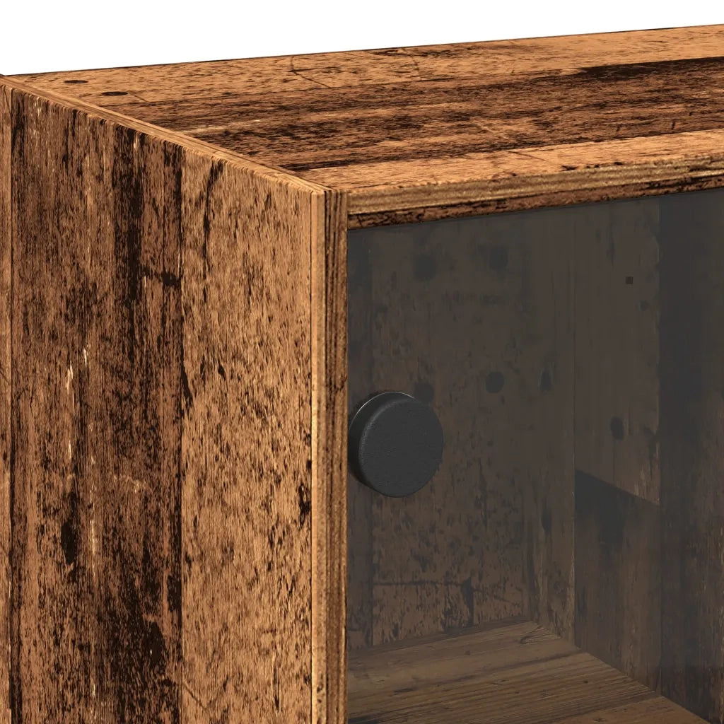 Credenza con Ante Legno Antico 68x37x142cm in Legno Multistrato