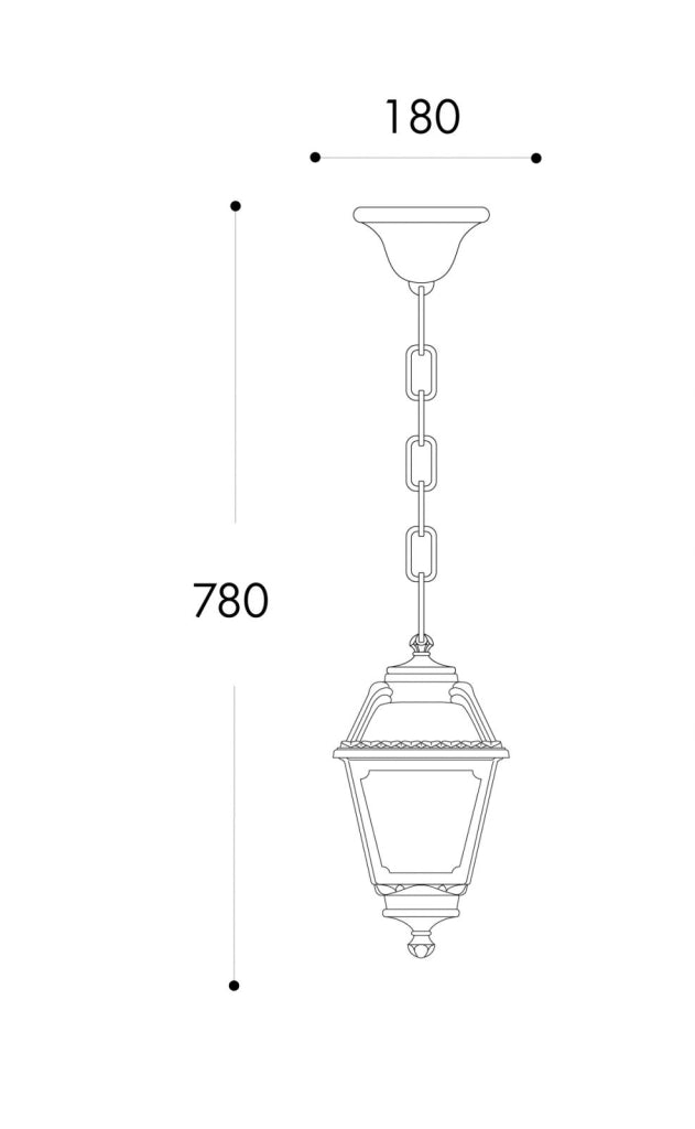 ALBA SOSPENSIONE 1 LUCE ATTACCO E27 BIANCO IP55