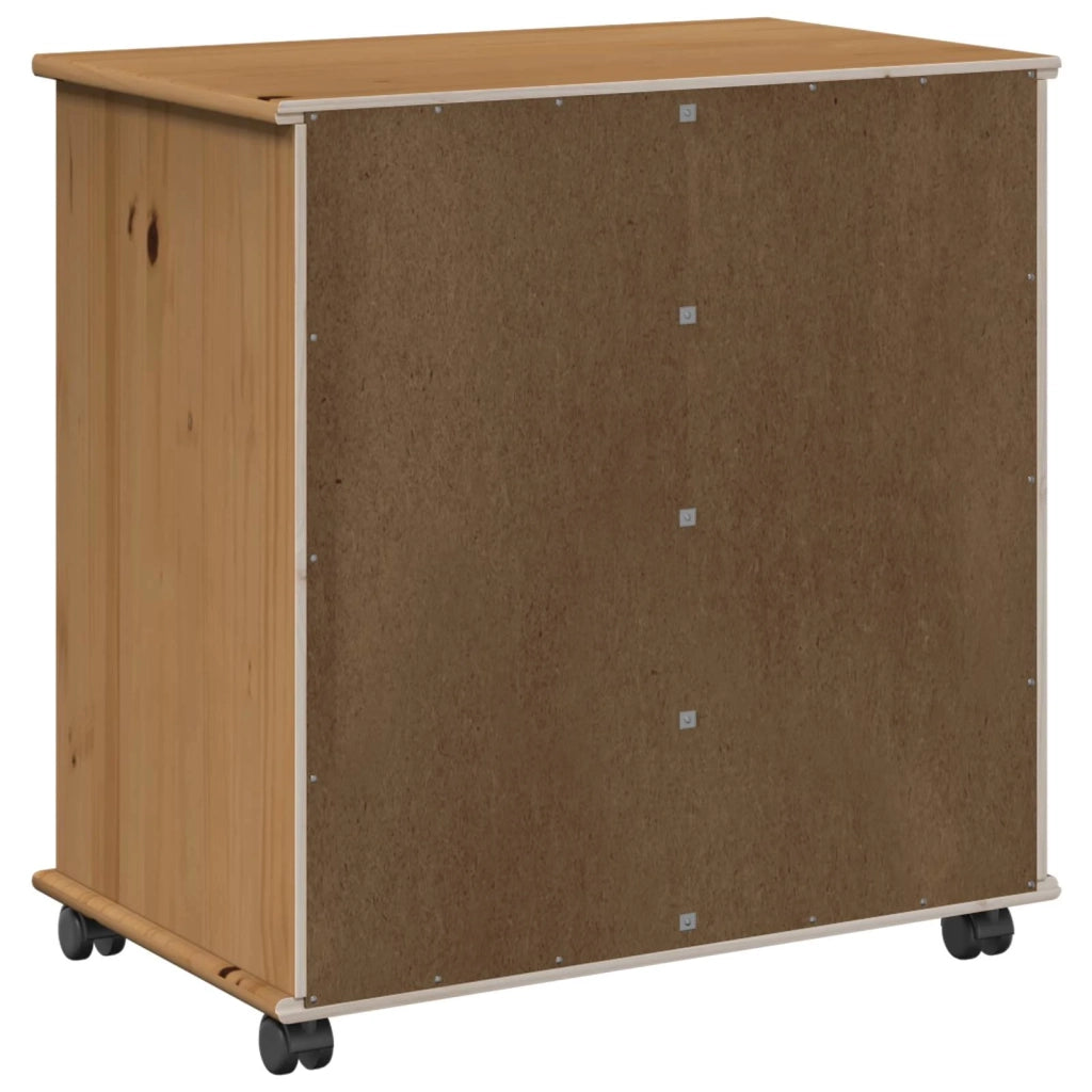 Mobile con Ruote con ruota Marrone miele 63,5 x 39 x 65,5 cm