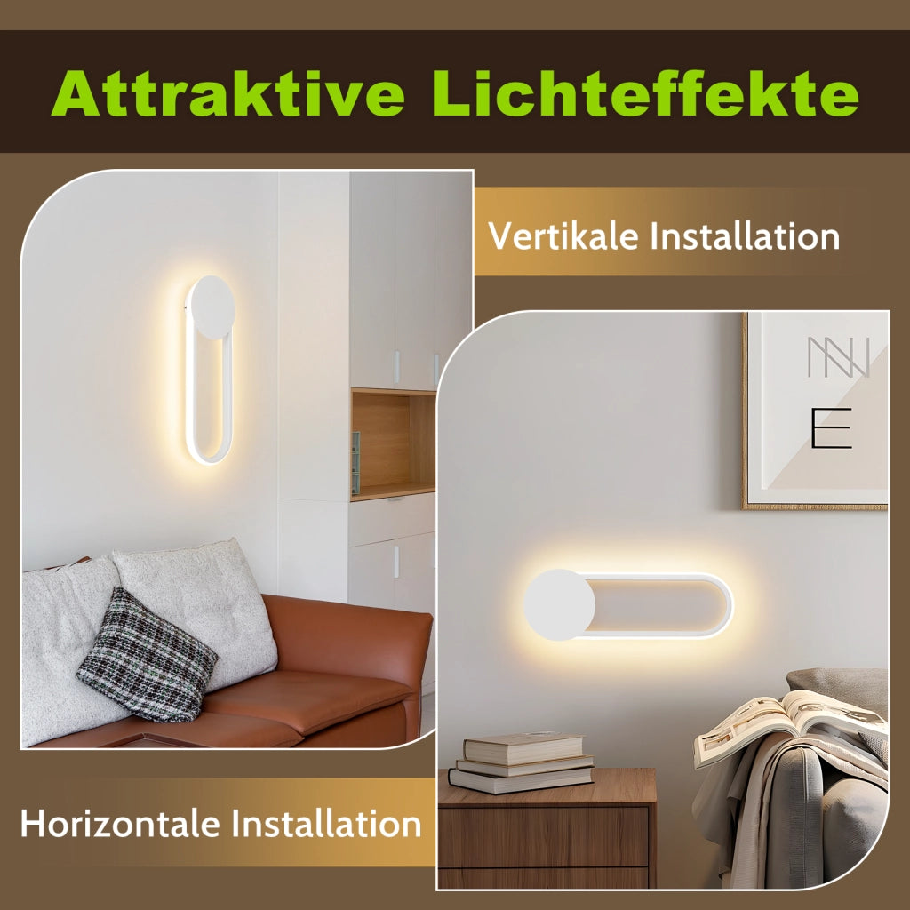 ZMH Applique LED moderna 12w 41cm 3000k bianco caldo minimalista