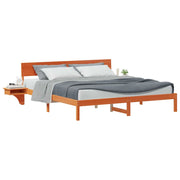 Letto matrimoniale | Letto per adulti | Struttura del letto Marrone cerato 200 x 200 cm Pino massello