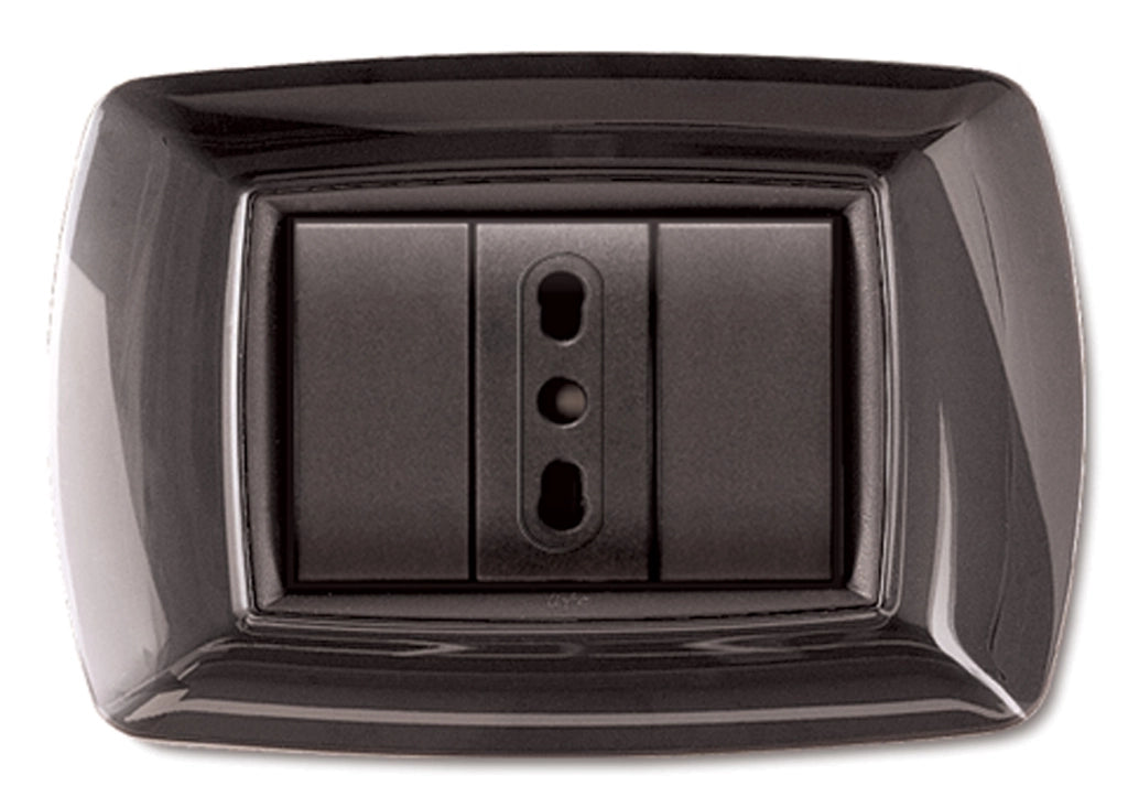 PLACCA LIFE LIVING PLAST NERO GLITTERING 3P- ELETTROCANALI- 10,0 pz