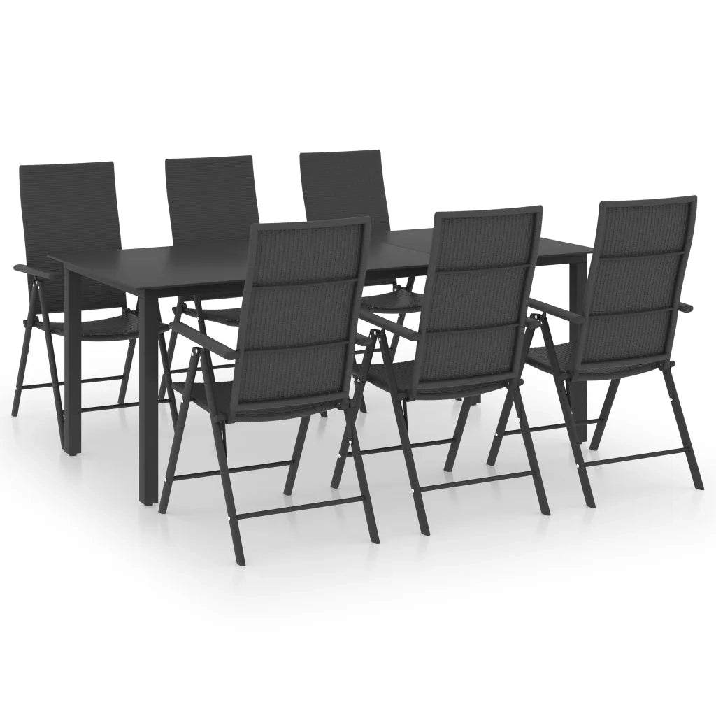 Set da Pranzo da Giardino 7 pz Nero 3060050